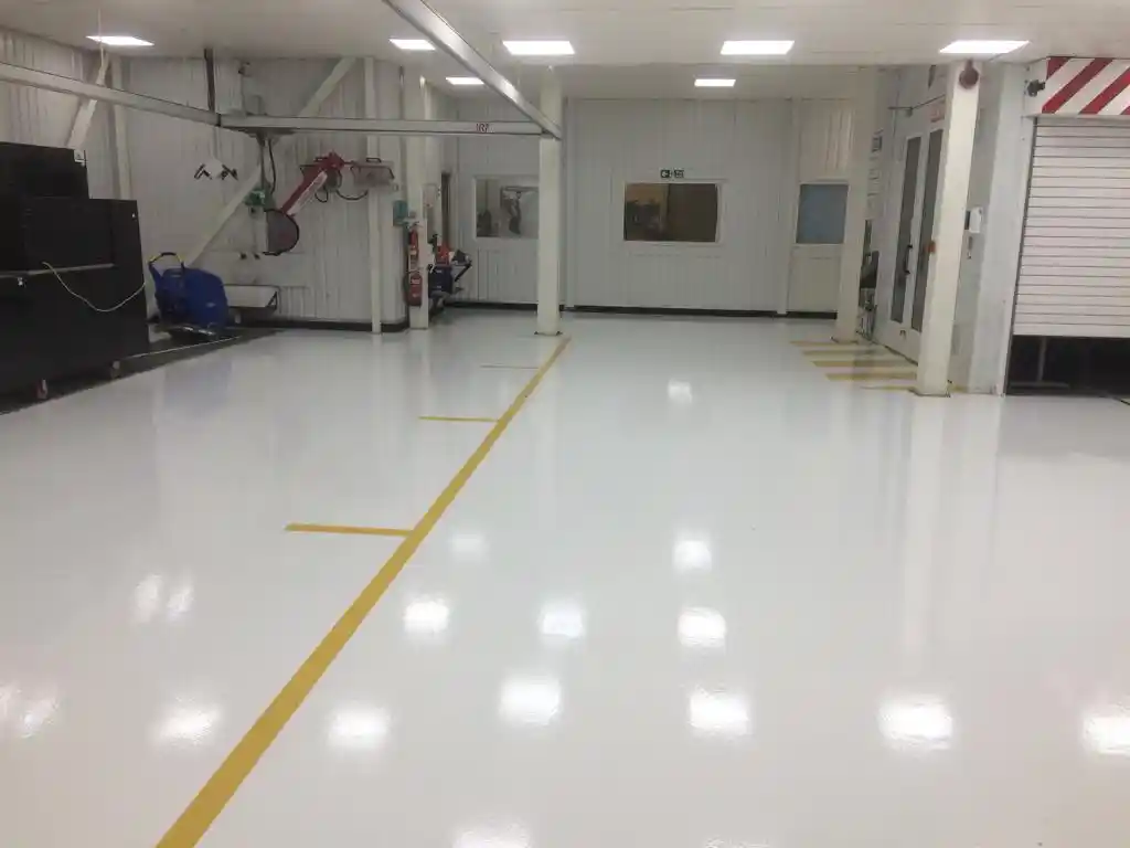 Slip resistant resin floor coating with broadcast aggregate